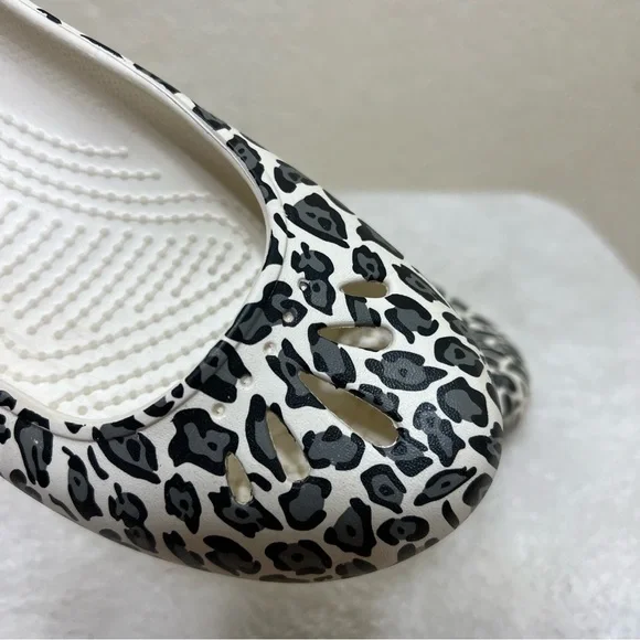 Crocs Kadee Ballet Flats White Leopard Print Size 8 - Picture 8 of 13